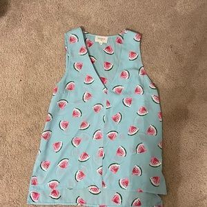 Women’s watermelon sleeveless blouse size small